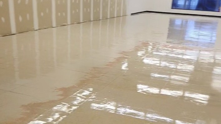 Completed commercial floor finish application after full restoration cycle